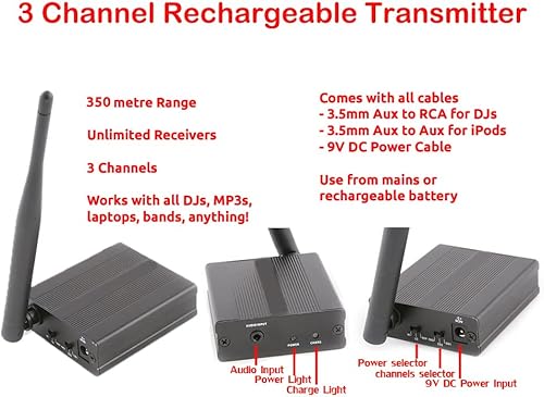 Miniatura 5 de Auriculares inalámbricos LED silenciosos profesionales de disco silencioso y RF LED silenciosos para iPod MP3 DJ Music Pary Club (20 auriculares LED