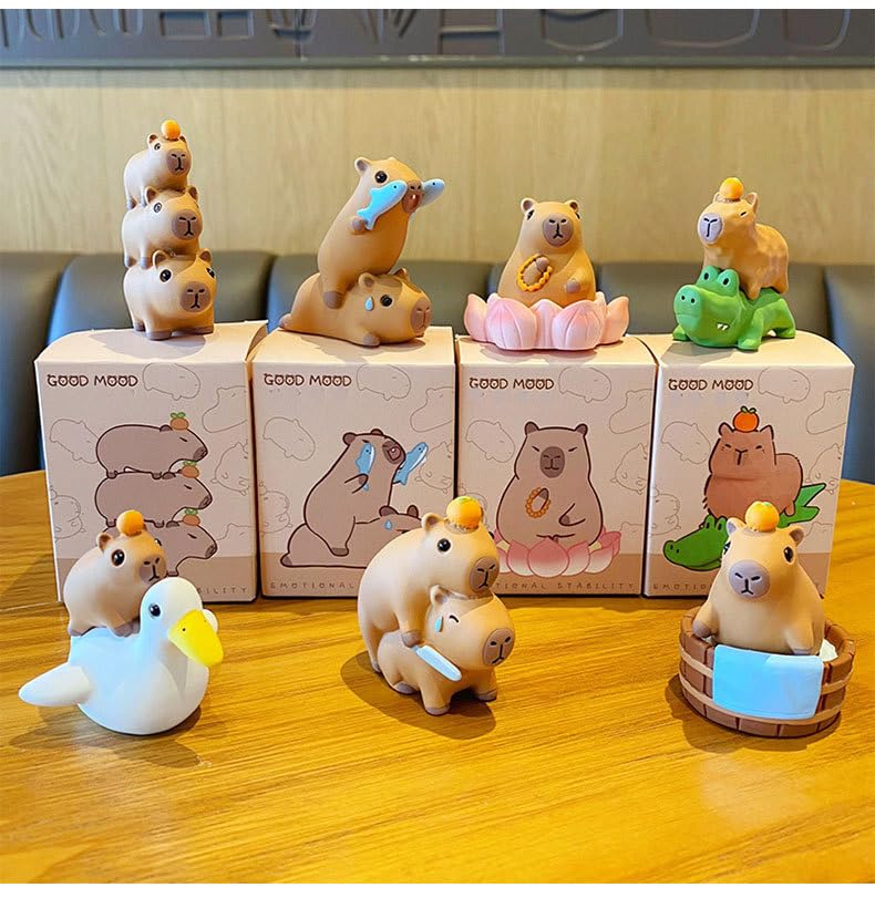 Image of Capybara Blind Box, Random Capybara Figurine for Collectors, Blind Bags for Girls, Cute Animal Blind Bag for Desk Decoration, Shelf Display and Gift Giving