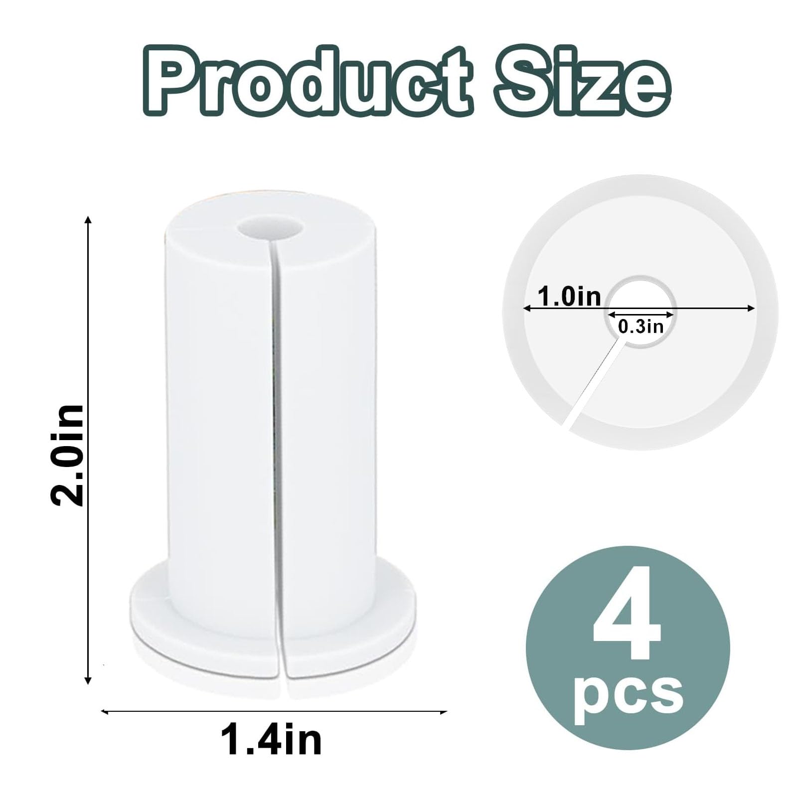 Kit Passacavi Da Muro 4 Pezzi - Passante In Gomma Per Ethernet E Cavi Da 1 Pollice, Bianco - Foto 3