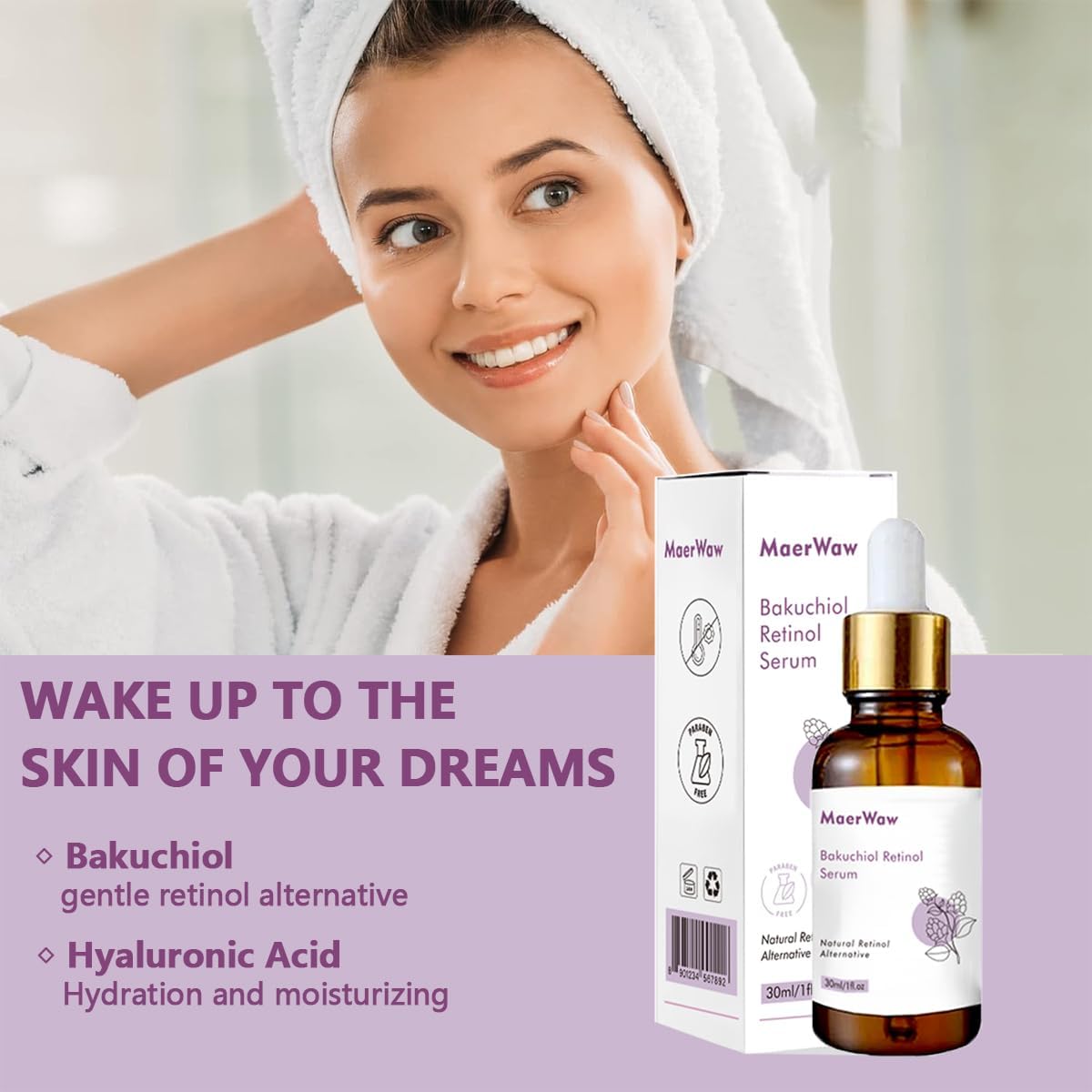 Advanced Bakuchiol Retinol Rejuvenation Serum - For Face Anti Aging Wrinkle Care and Hyaluronic Acid With Moisturize, Wrinkle Reduction Skin Firming & Smoothing, Vitamin C to Brighten - Image 4