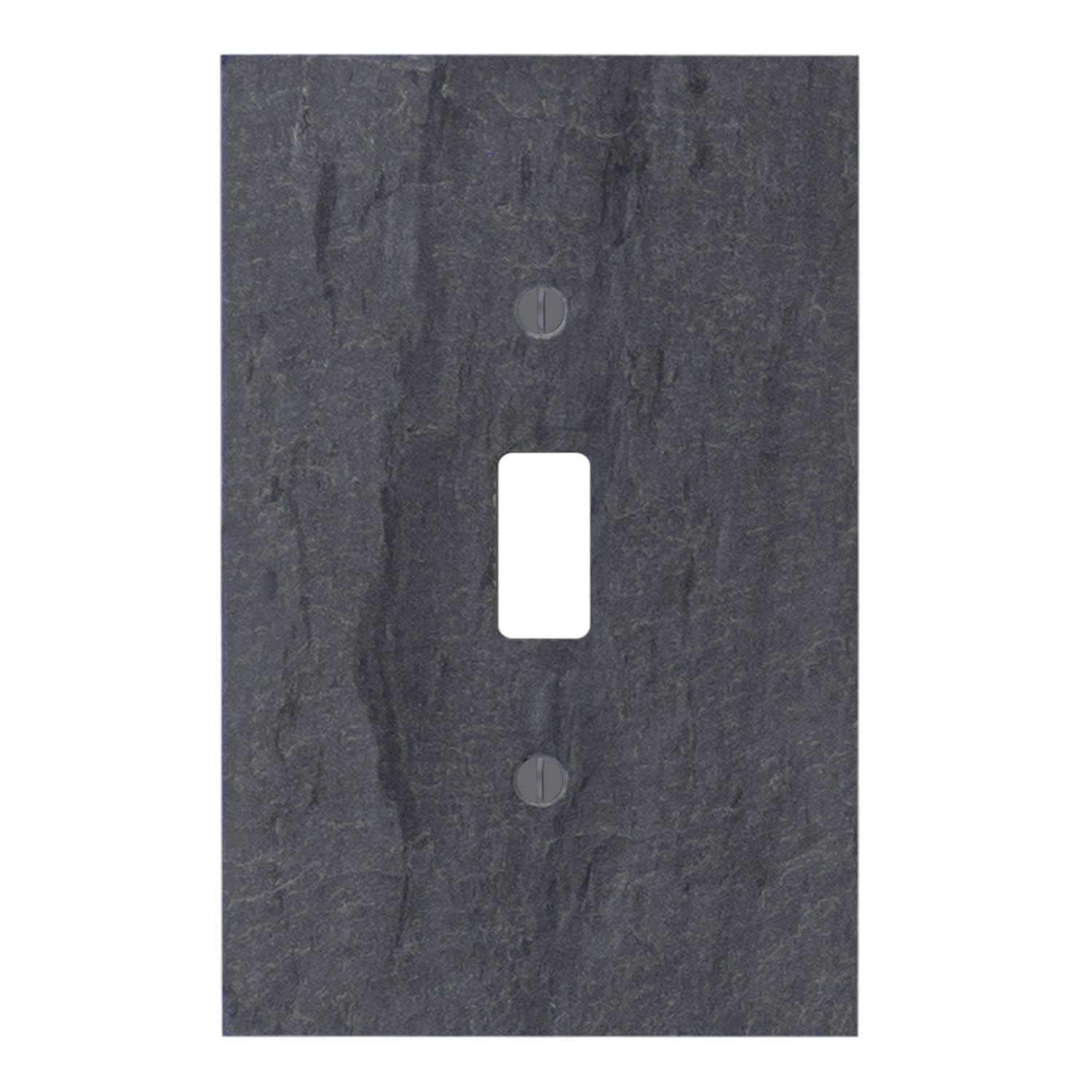 Electrical SWITCH HITS Outlet Wall Plate 1 Toggle | Single Light Switch Cover Faceplate | Decorative Vermont Slate Gray - Natural Earth Tone | 1 Gang,