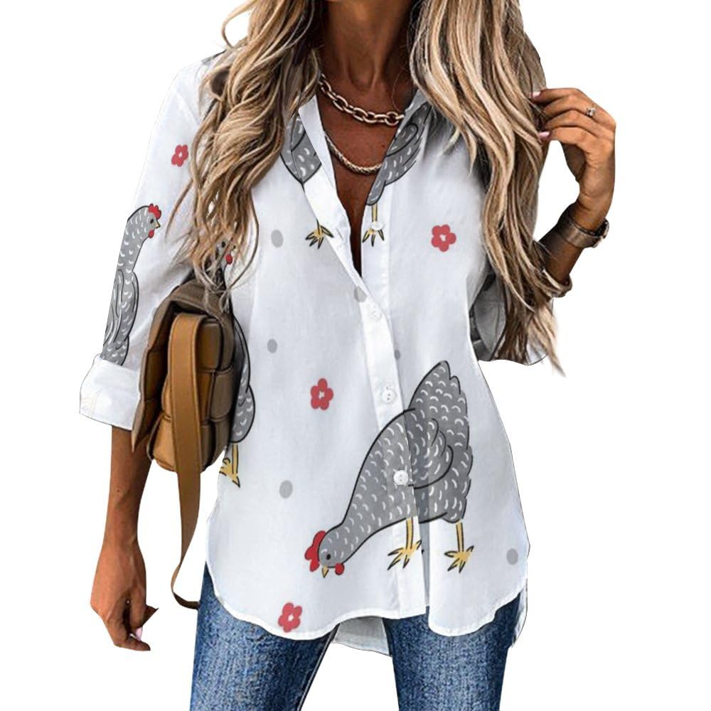 Cmagnifico Women's Cute Chicken Cute Black Cat Pattern Cute Owl Funny Owl Pattern Cute Fox Floral Cute Green Cat Cute Pug Cute Scarf Fox Cute Schnauzer Dog Cute Seal Cute Shiba Inu Cute Sloth Delicious Pizza Dia De Los Blouse, Cute Chicken Cute Black Cat Pattern Cute Owl Funny Owl Pattern Cute Fox Floral Cute Green Cat Cute Pug Cute Scarf Fox Cute Schnauzer Dog Cute Seal Cute Shiba Inu Cute Sloth D
