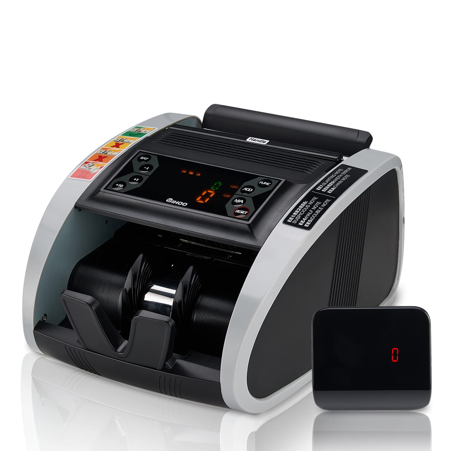 Contatore dei soldi con UV, MG, IR Contraffazione Rilevamento, Bill Contatore Portatile con Display Esterno, 1200sheet/min. NON Contare il valore delle fatture