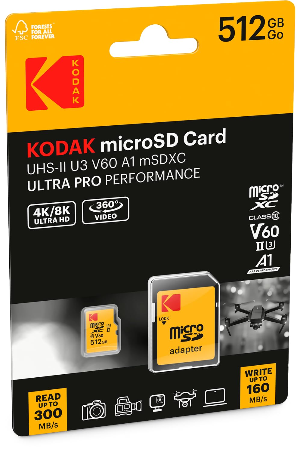 Amazon.com: Kodak MicroSD Card 512GB UHS-II U3 V60 Ultra