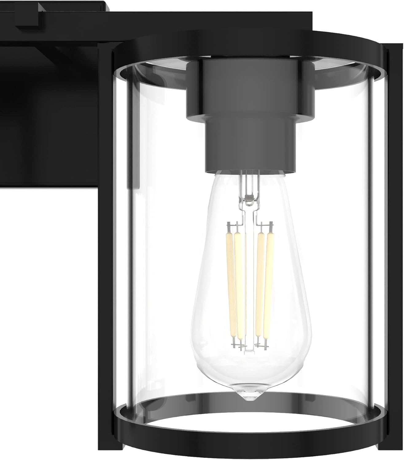 Hunter - Astwood 3-light Matte Black, Medium Size Vanity Light, Dimmable, Caged Style, Cylinder Shaped, for Bedrooms, Kitchens, Foyers, Bathrooms - 48004