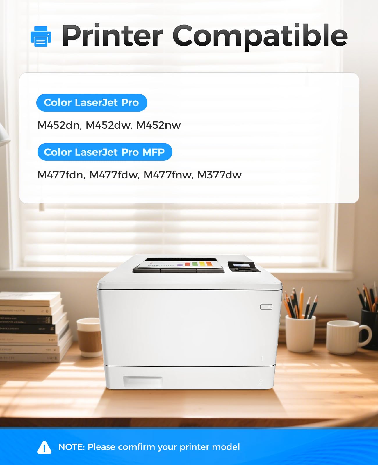 Juego de 4 cartuchos de tóner 410A de repuesto para HP 410A 410X CF410A CF411A CF412A CF413A compatible con HP Color Laserjet Pro MFP M377dw M477fdn M477fdw M477fnw M452dn M452dw M452nw w tinta de