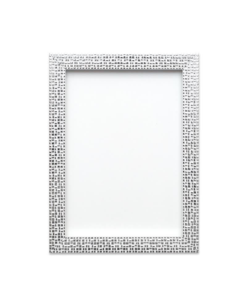 Flat Bright Mirror Effect Mosaic Picture/Photo/Poster frame with Perspex Sheet - Moulding 28mm Wide and 16mm Deep - (21.0 x 29.7cm) Silver Bling A4