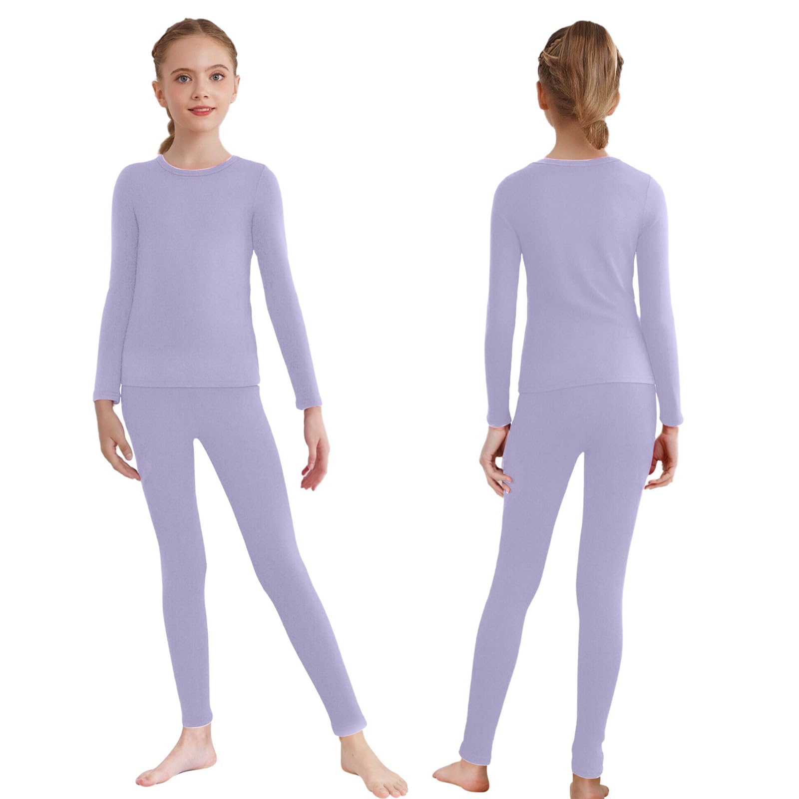 Thermal Sets for Girls Boys Long Sleeve Pullover Top with Pants