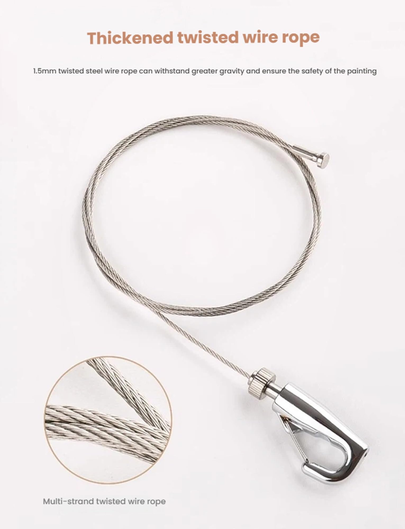 Rail d'accrochage pour tableaux, Kit de rail de suspension for tableaux avec câbles de 100 à 300 cm et crochets réglables(80cm/31.5in,100cm Cable)
