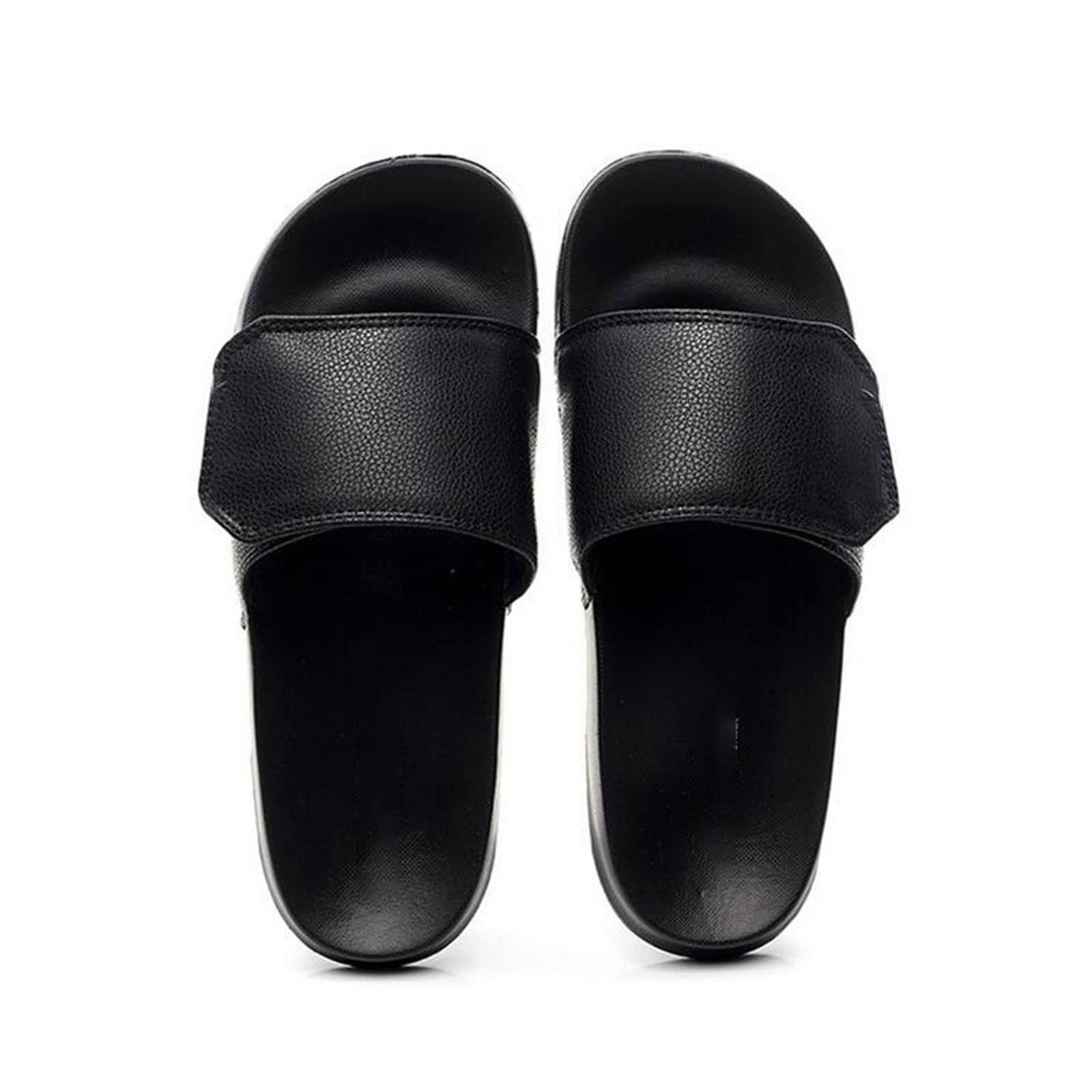MMRTDJDR Sandalias para Hombre Zapatillas para Hombre Sandalias con Hebilla de de Verano Zapatos de Fondo Suave Antideslizantes para Hombre Chanclas perezosas para Exteriores (Negro, 36-37 (23,5 cm))