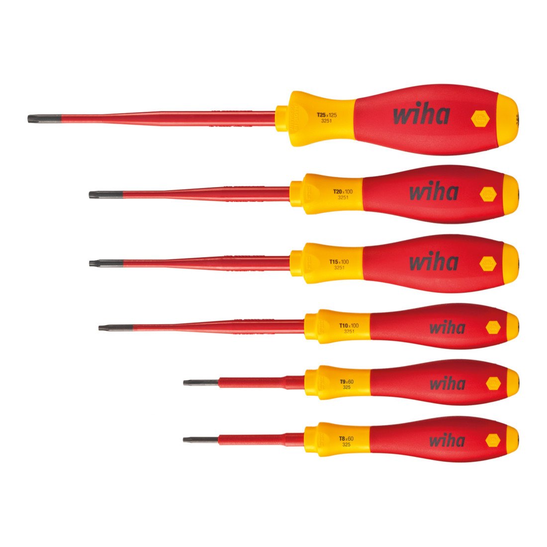 Wiha Juego de destornilladores SoftFinish® electric slimFix TORX® Tamper Resistant (con taladro), de 6 unid. (41245)