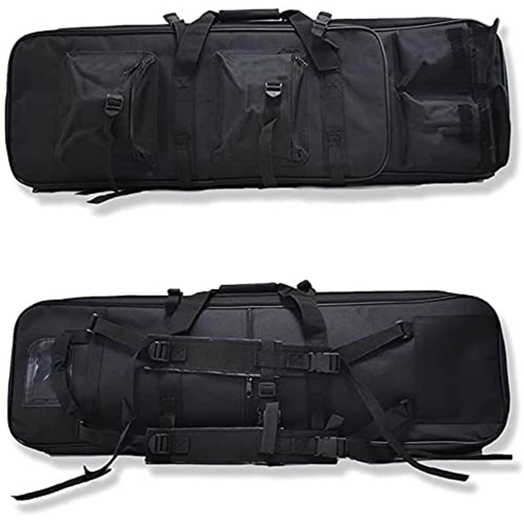 Bolsa para Doble Rifle, Táctica Funda para Arma, Acolchado con Correa de Hombro Bolsa de Transporte Vaina Bolso Táctico de Lona para Fusil Escopeta Larga para Caza Disparando, Negro