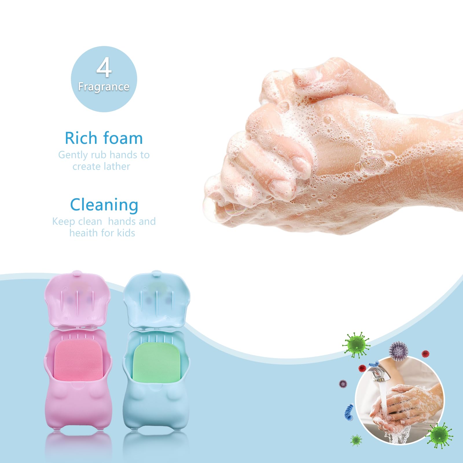 Sapone In Fogli Da Viaggio - 200 Fogli, 4 Scatole, Con Custodia, Per Campeggio E Escursionismo - Foto 2