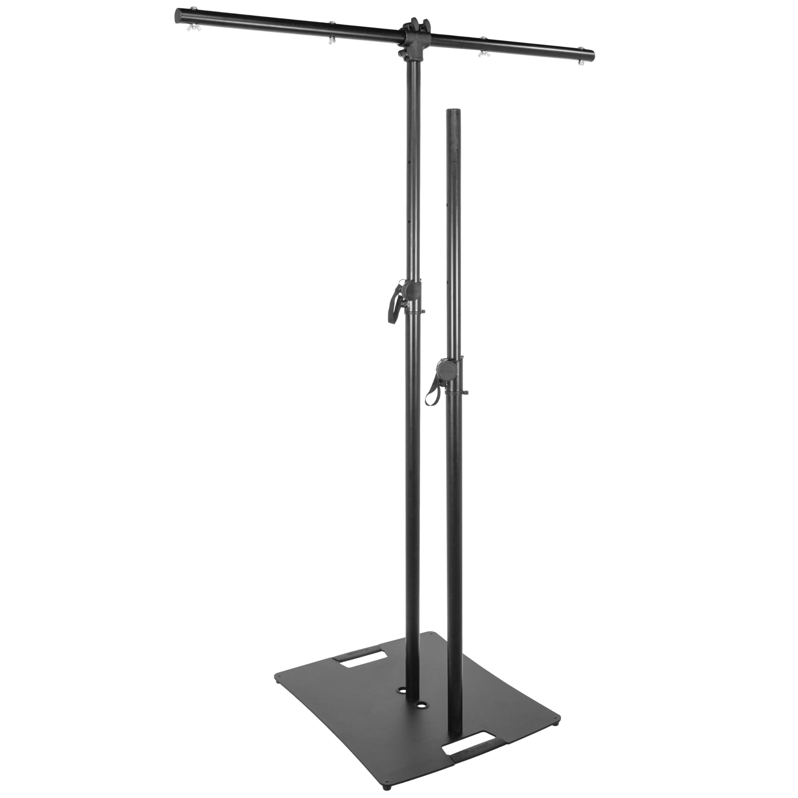 Plugger ST240 Combo – Stand Universel Enceinte et Pont d’éclairage, Tube Acier 35 mm, Base Lourde 16,8 kg, Hauteur réglable de 110 à 240 cm, Sacs de Transport Inclus.