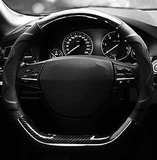 Car Steering Wheel Cover for Women and Men, Premium Carbon Fiber Leather Car Steering Wheel Cover, Fits Sedans and SUVs (Black - D)