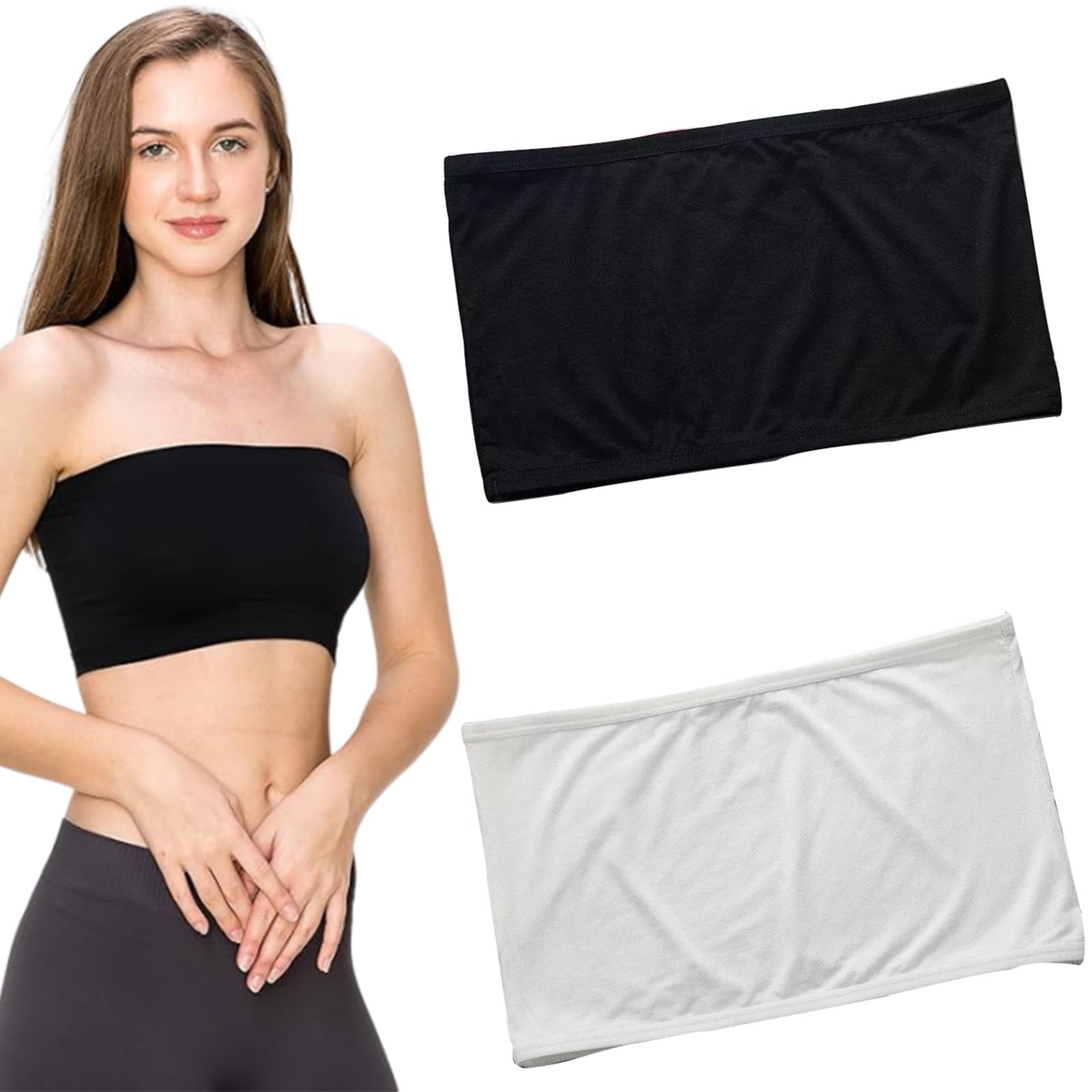 Amazon | [KALOLINNA] チューブトップ ブラトップ 2枚セット 胸