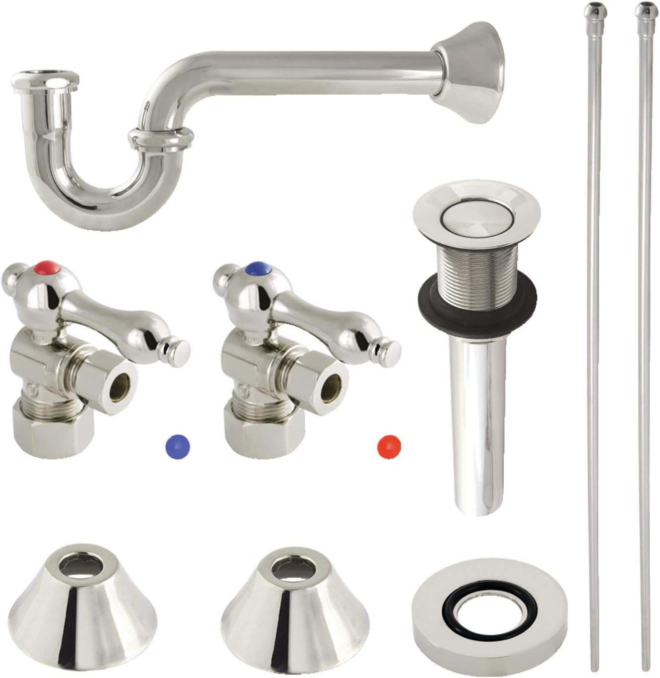 Kingston Brass CC53303VKB30 Trimscape Traditional Plumbing Sink Trim Kit with P-Trap and Drain in Antique Brass