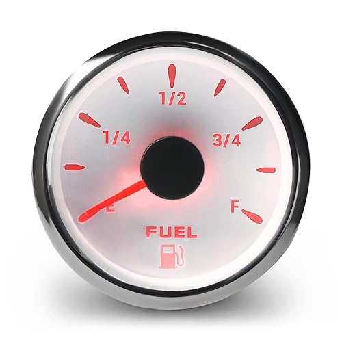 WATERWICH Kit de medidor de nivel de combustible de 2 pulgadas, 2.047 in, medidor de tanque de combustible DC12V-24V con retroiluminación LED para