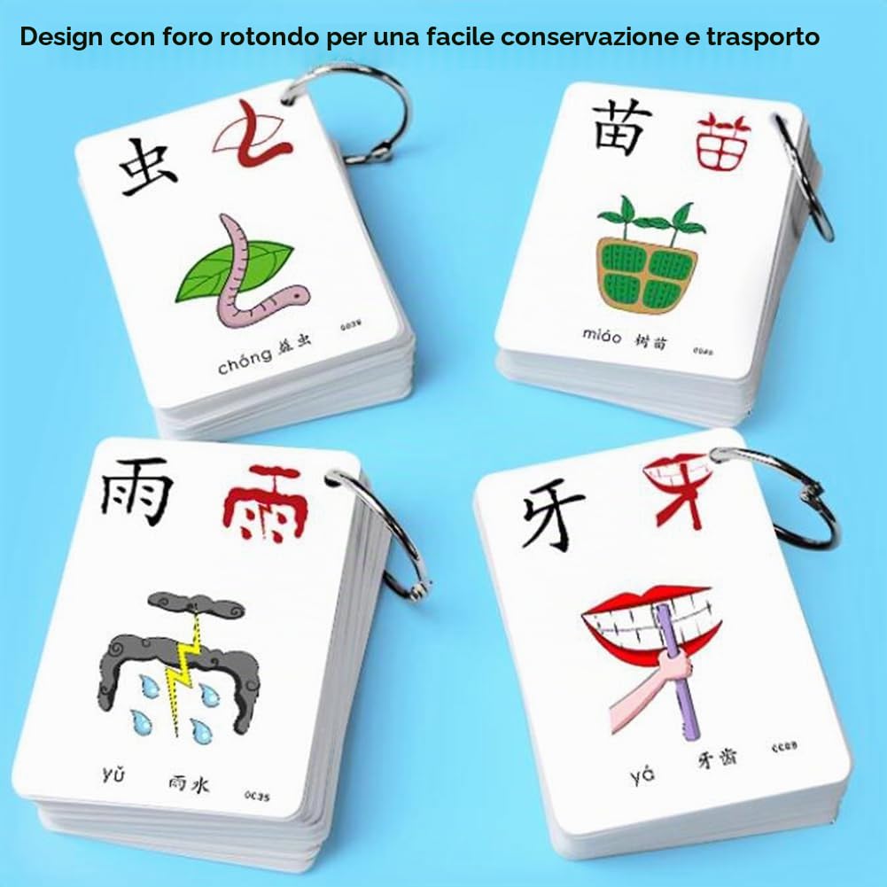 Schede Flash Cinesi Carte con Caratteri Cinesi Parole Cinesi Flashcard Mandarino per Principianti Ed Appassionati Che Imparano Il Cinese