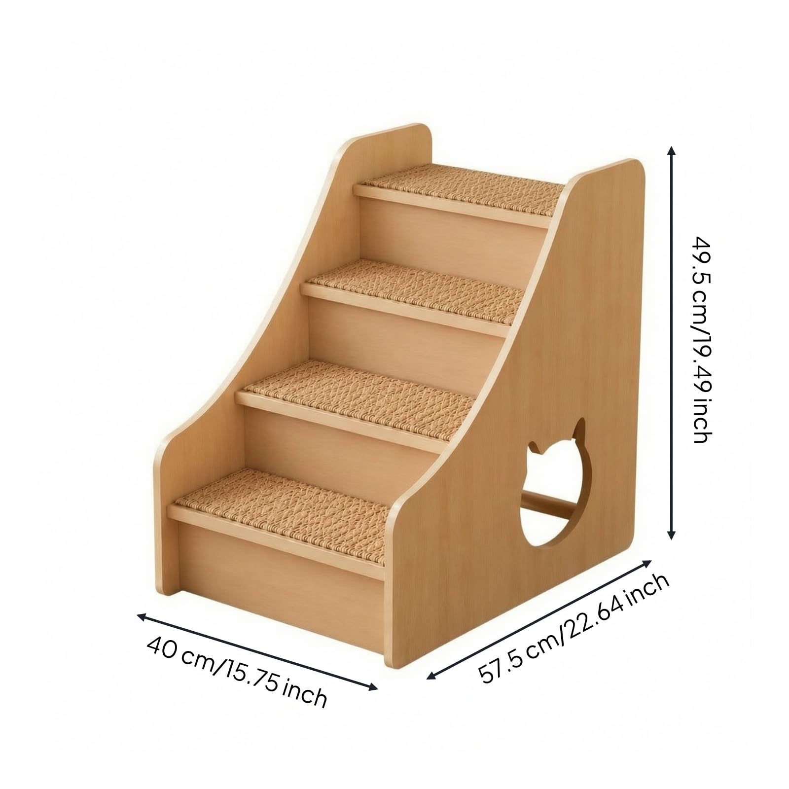 Scaletta per Cani Salvaspazio Mobile, 40 Cm X 57.5 Cm X 49.5 Cm | Robusto, Sicura, Scaletta per Divano, Soggiorno