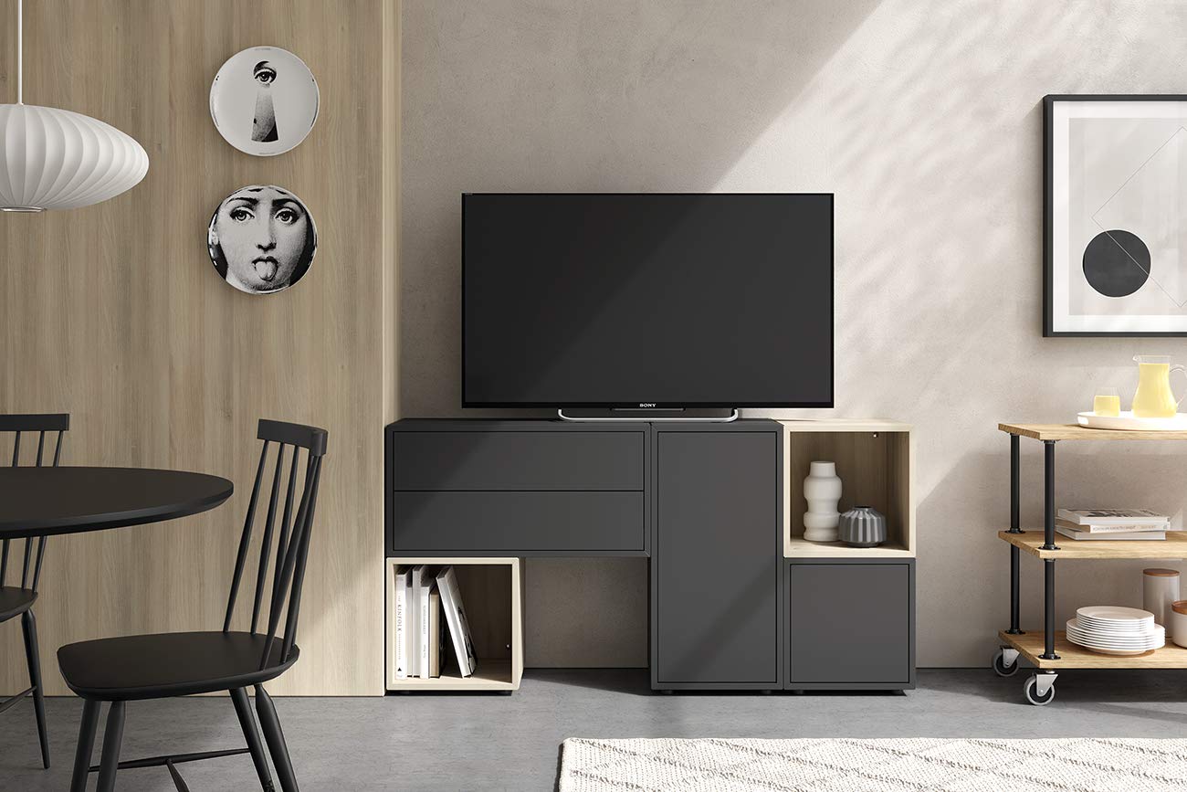 Iconico Home Cubo de pared, 1 estante, con puerta de apertura a presión