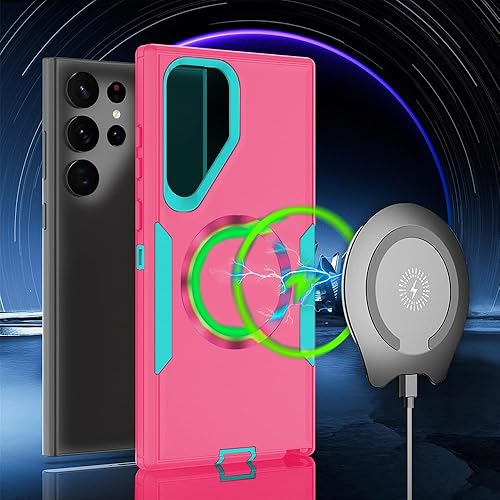 Miniatura 5 de Showdd Funda magnética diseñada para Samsung Galaxy S23 Ultra, protección contra caídas resistente, compatible con MagSafe, a prueba de polvo, no se