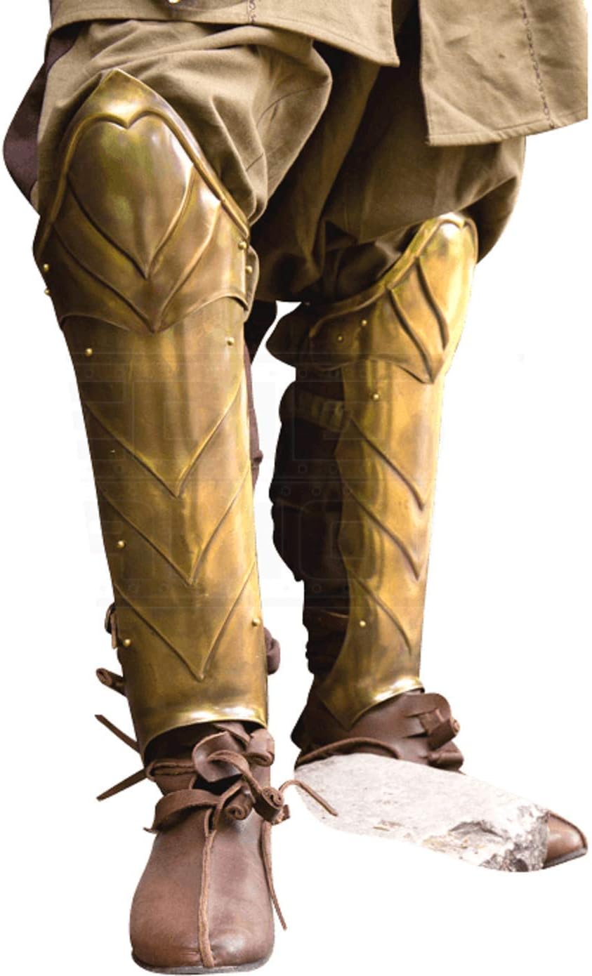 ANTIQUECOLLECTION Illumine Greaves - Brass Medieval Leg Arm Guard