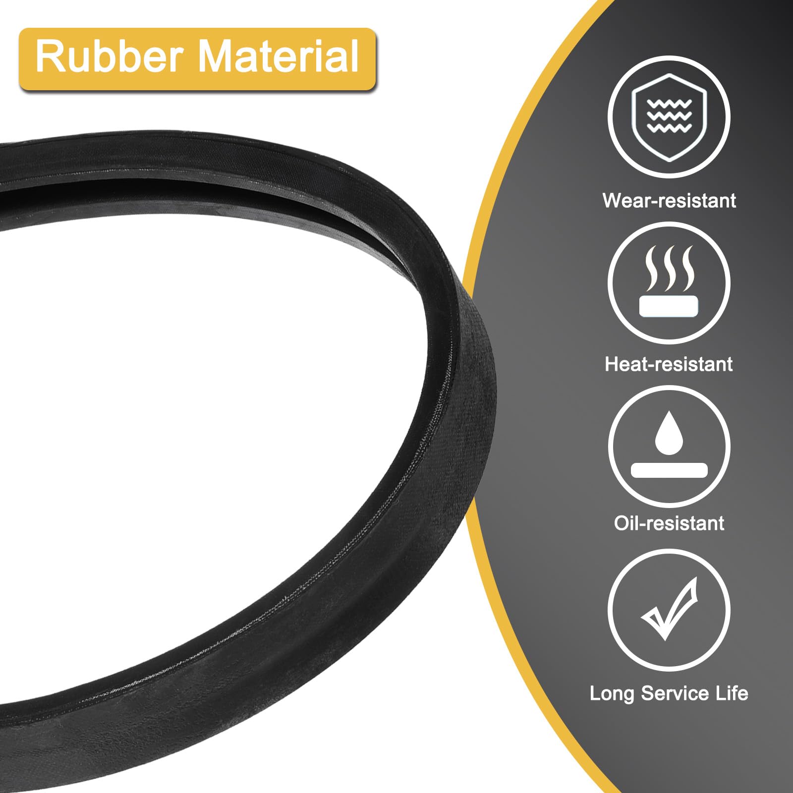 QUARKZMAN 3 Pack B83 Correa Clásica Envuelta En V, 85" Circunferencia Exterior Correa Industrial Envuelta En Goma Perfil B Correa En V Para Maquinaria Industrial, Negro