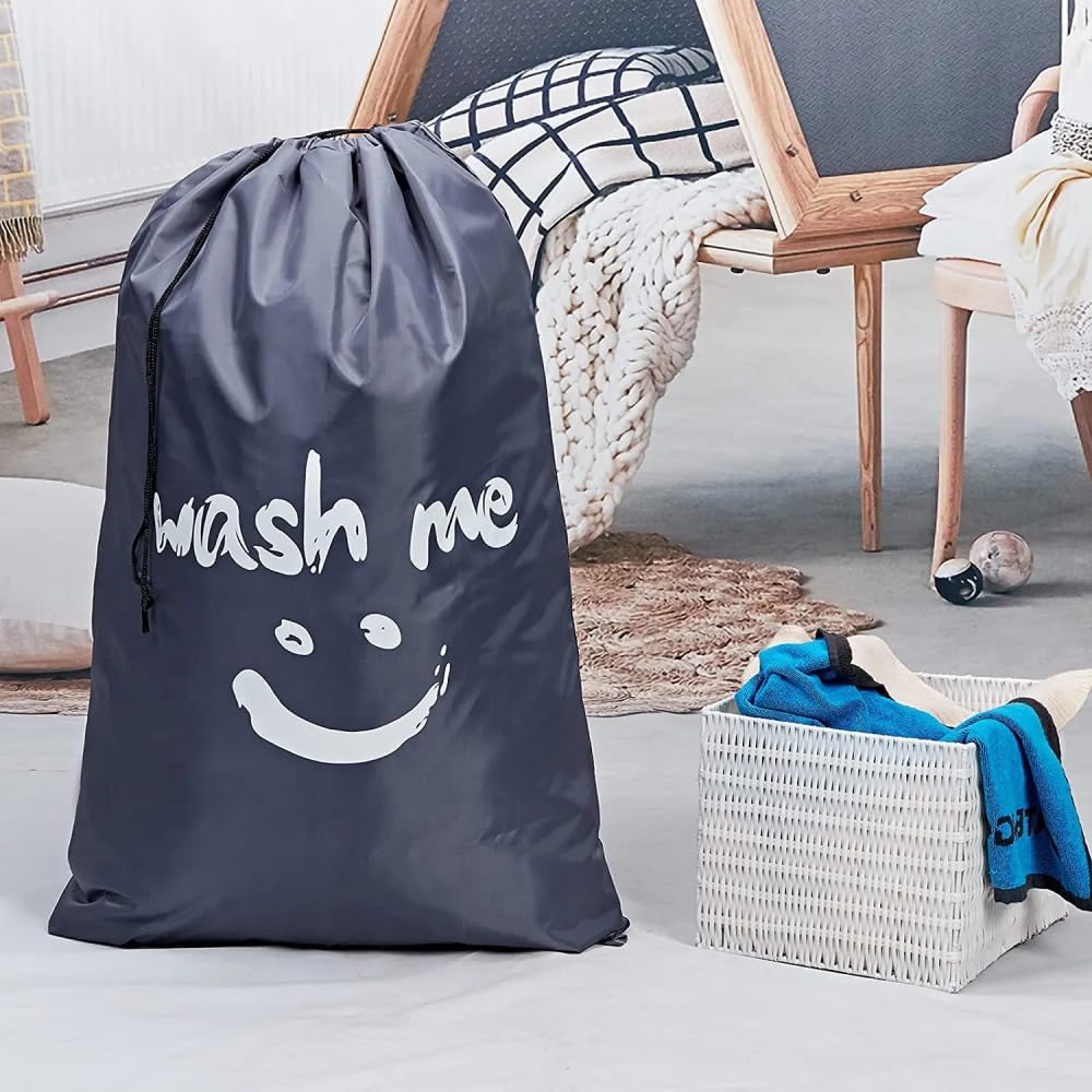 Large Laundry Bag with Drawstring, Foldable Laundry Bag, 24" × 36" Travel Laundry Bags,Washing Bags for Travelling Camping - Image 3