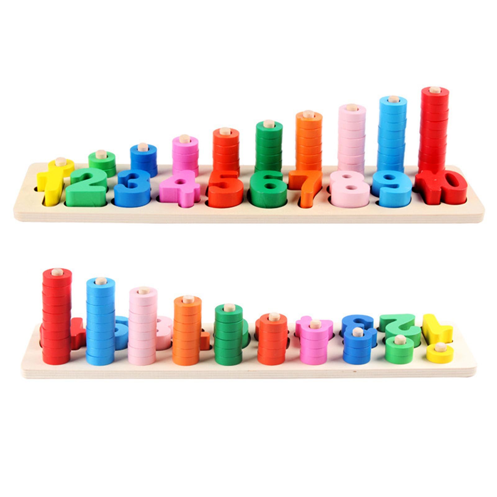 Montessori Form- & Zahlen-Zählbrettspielzeug, Holzpuzzle zur Bildung für Kleinkinder,Sets
