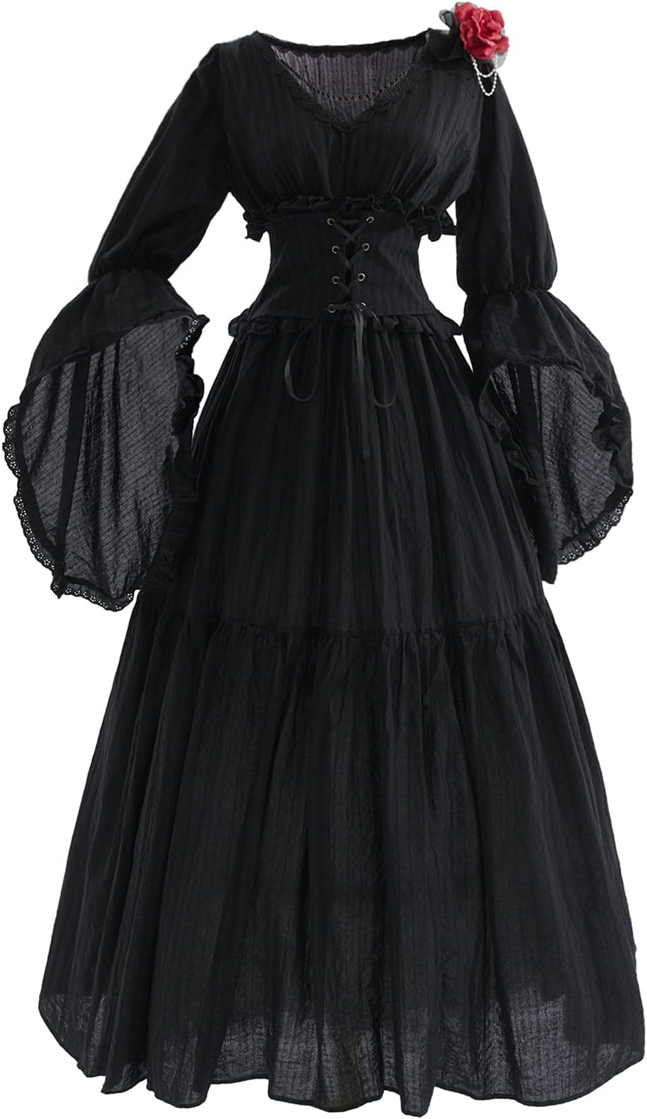 NSPSTT Victorian Dress Renaissance Costume Women Gothic Witch Dress Medieval Wedding Dress