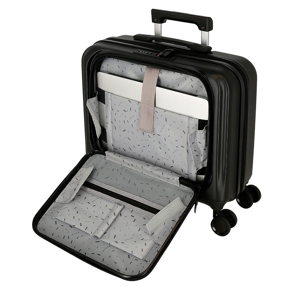Movom Dayton Walizka kabinowa czarna twarda ABS zamek TSA 39,2 l 3,14 kg 4 podwójne koła bagaż ręczny wykonany z ABS, lekki i wytrzymały materiał. Joumma Bags, Czarny (Black), S, walizka pilotażowa