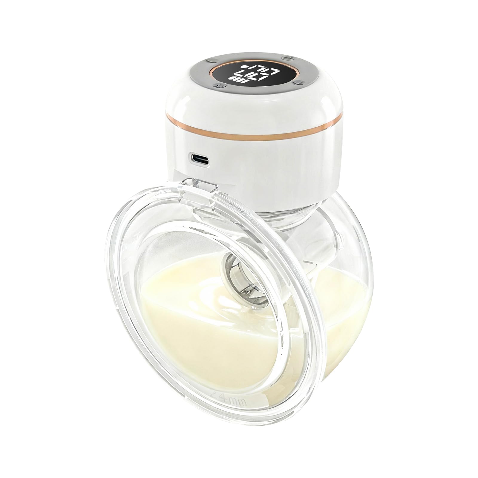 Tiralatte Elettrico Indossabile, Elettrico a Mani Libere con Display a LED, 4 Modalità e 12 Livelli, Portatile Flangia a Doppia Tenuta Tiralatte, 180ml, indolore estrae latte materno elettrico