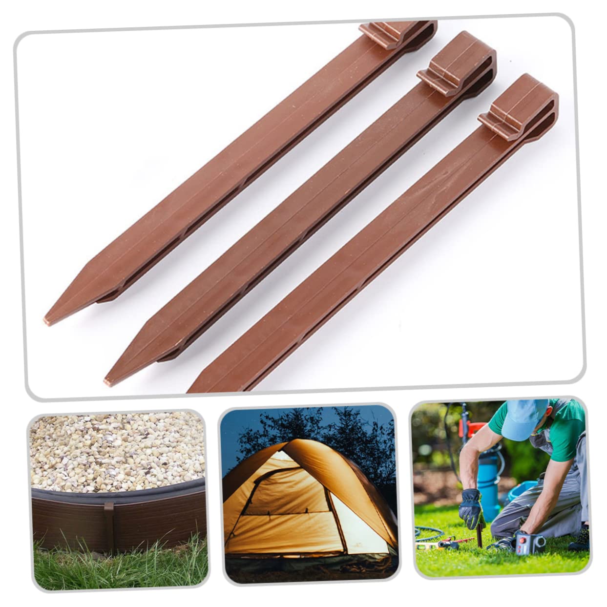 DOITOOL 30piezas Prueba De Malezas Estacas De Plástico para Jardín Clavos para Césped para Suelo De Jardín Uso Paisajismo Material Resistente