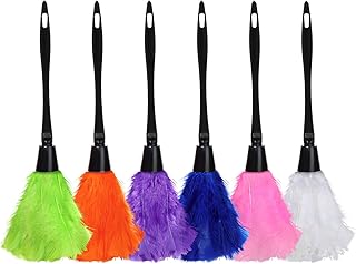 EBLLPA 6 Pcs Multicolor Feather Duster, Chicken Feather Hand Duster, Plastic Handle Feather Duster for Cleaning, Car Interior Duster Cleaner for Blinds Kitchen Keyboard Office, Soft and Fluffy Duster