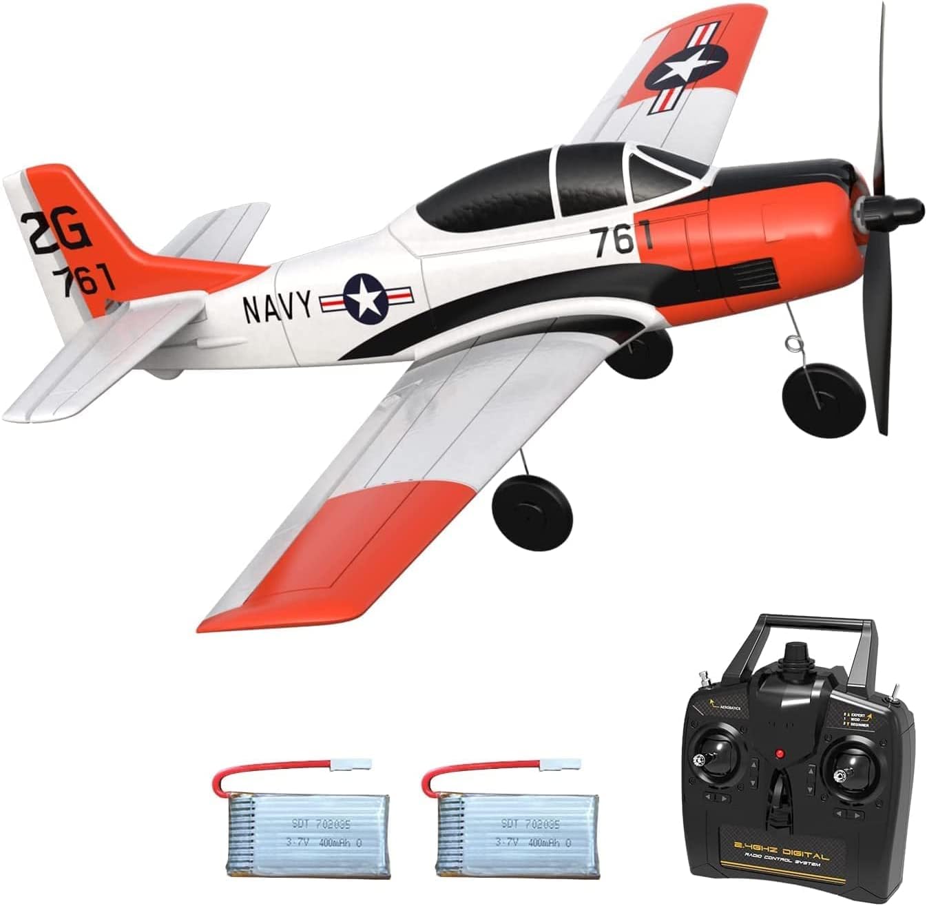 VOLANTEXRC RC Plane 2.4Ghz 4CH with Aileron T28 Trojan Parkflyer Remote