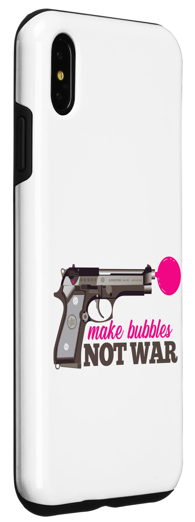 iPhone XS Max Make Bubbles Not War Peace Funny Bubble Gum Gun Peaceful Case - Image 3