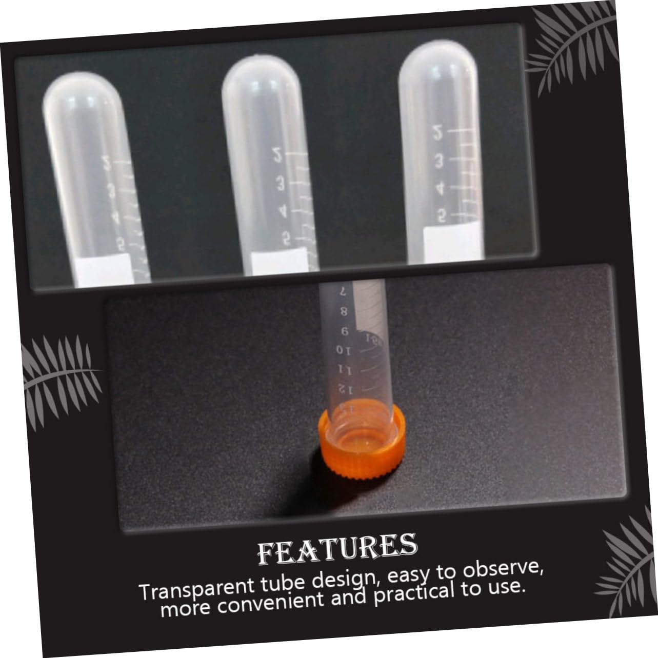 LIFKOME Zentrifugenröhrchen 15ml Zufällige Farbe mit Schraubverschluss aus Pe und Auslaufsicherem Dichtungsring 100 Stück Packung für Wissenschaftliche Experimente und Laborbedarf