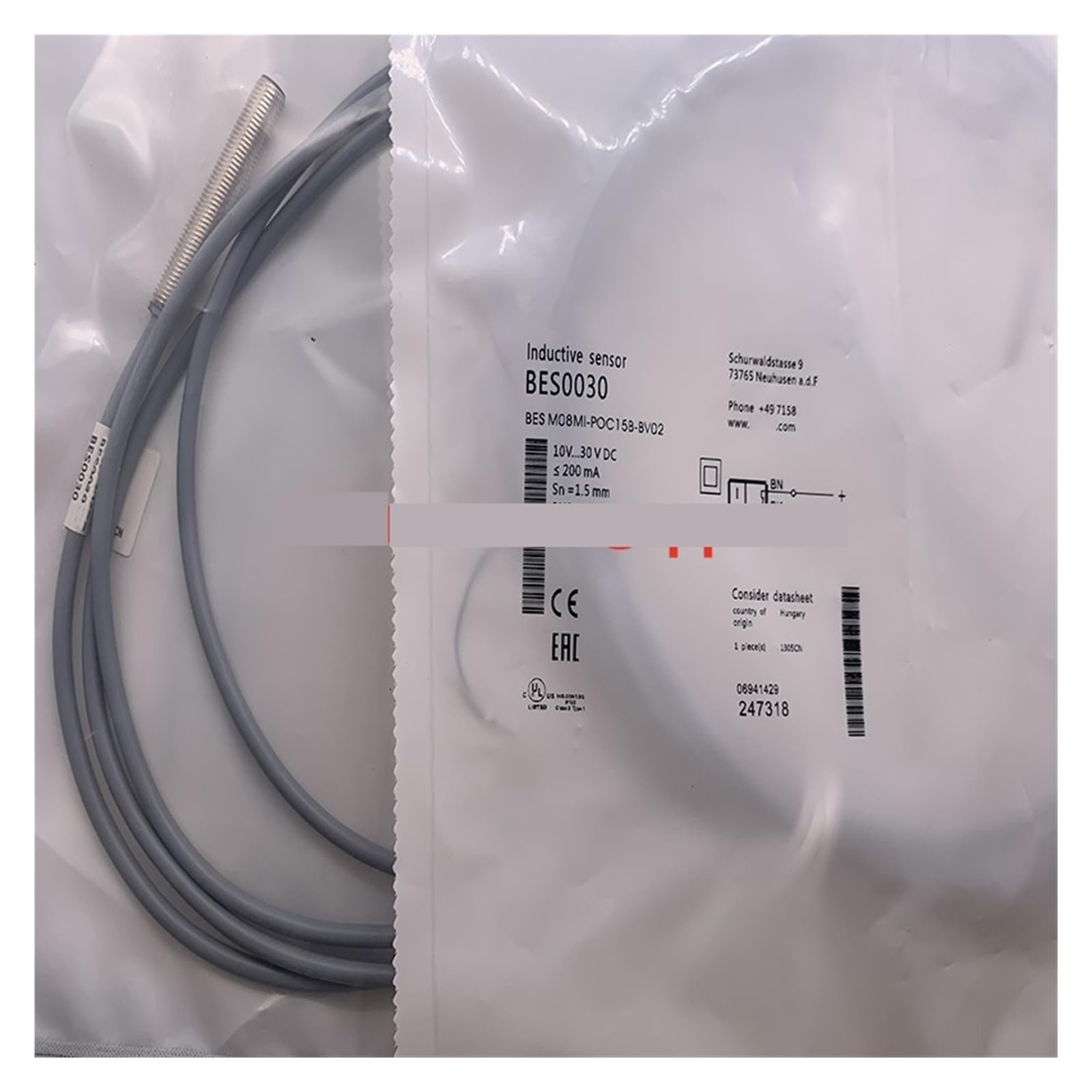 NACODLUL 1pcs Proximity switch BES0030 M08MI-POC15B-BV02 sensor