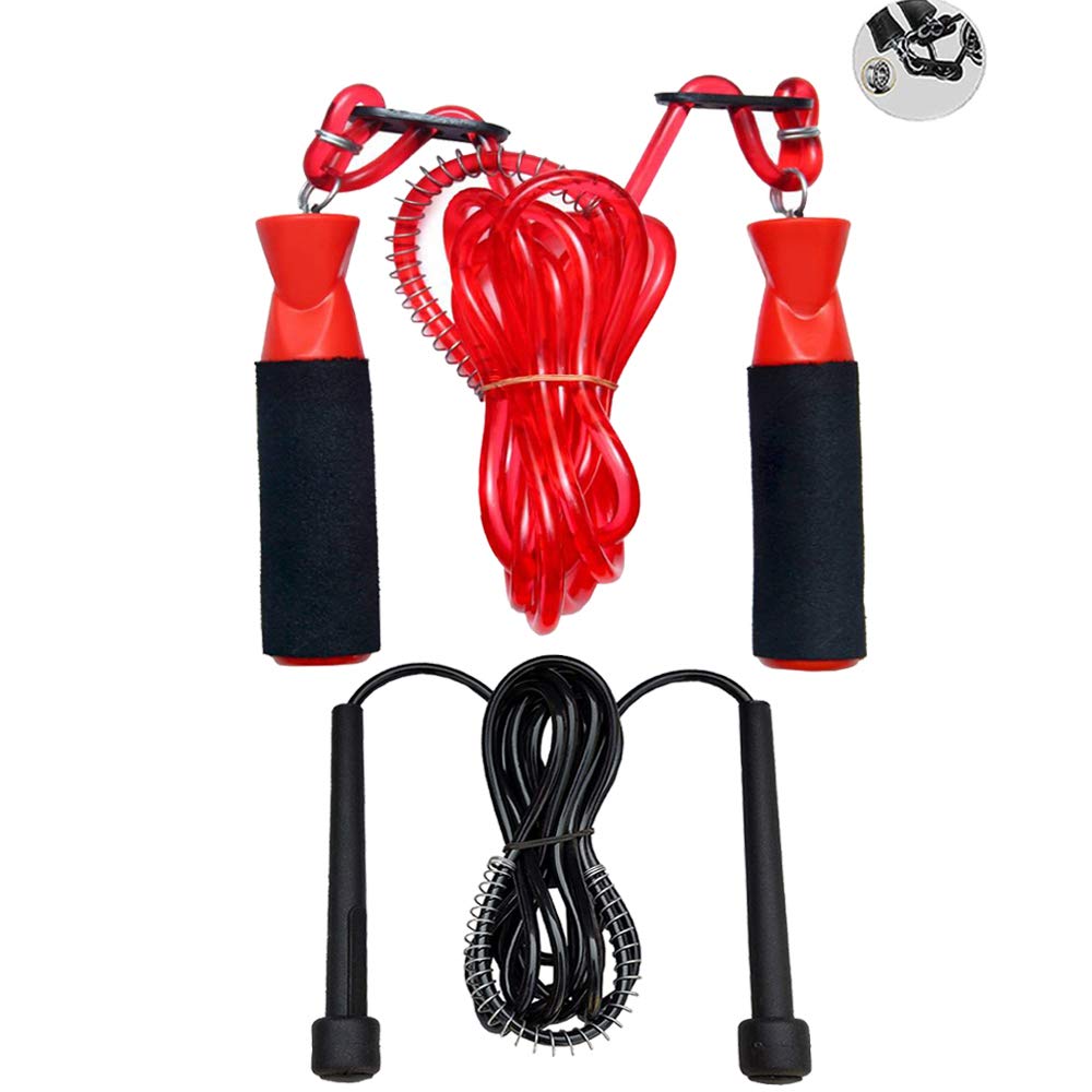 CF Sports Leopro Combo Pack of 2 Jump Rope Red with Bearing and Jump Rope Black for Men, Women, Weight Loss, Kids, Girls, Children, Adult - Best in Fitness, Sports, Exercise, Workout (RED) (B08BX6CWLH) Amazon Price History, Amazon Price Tracker