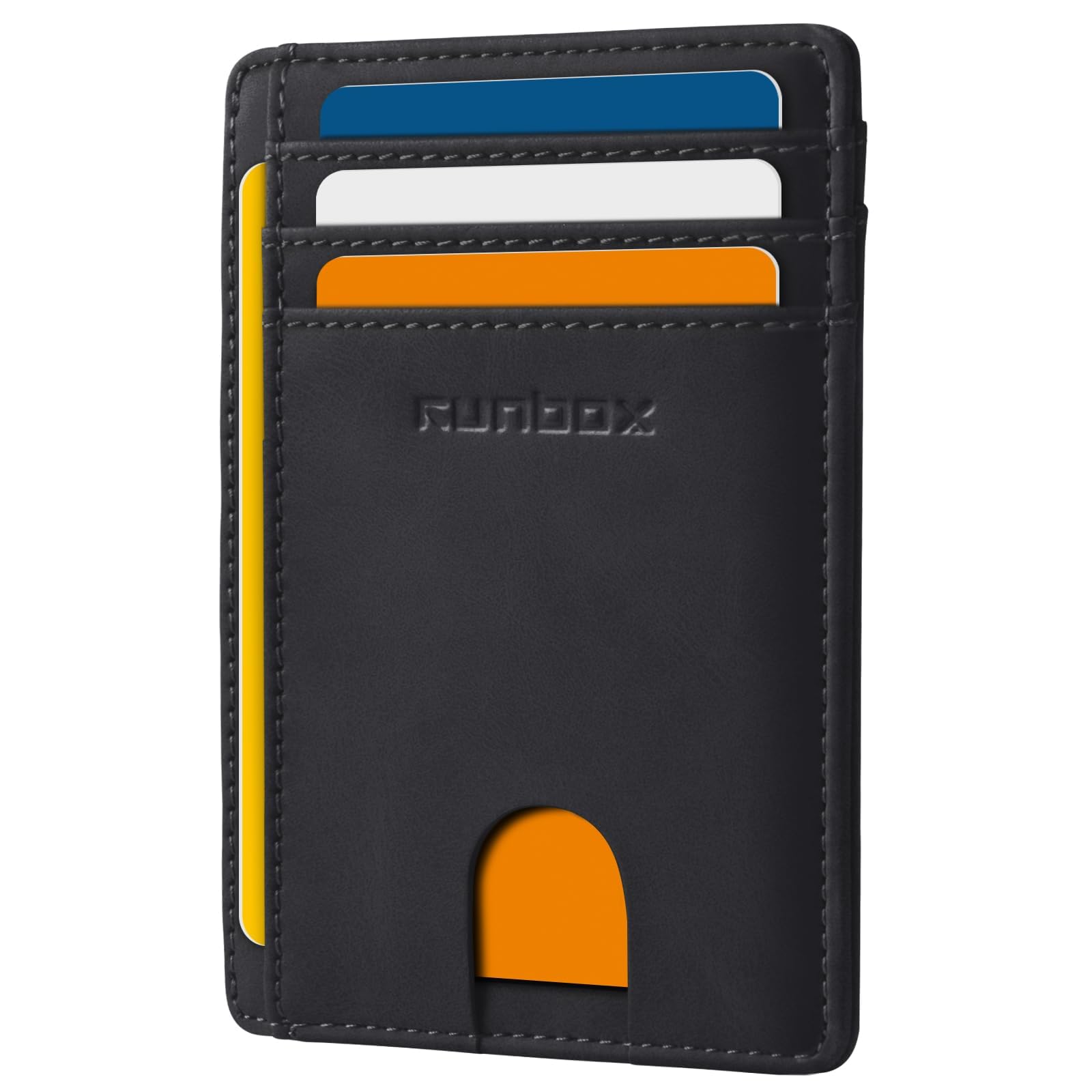 RUNBOX Slim Minimalist Front Pocket RFID Blocking Leather Wallets for Men and Women Card Holder Wallets Gifts for men