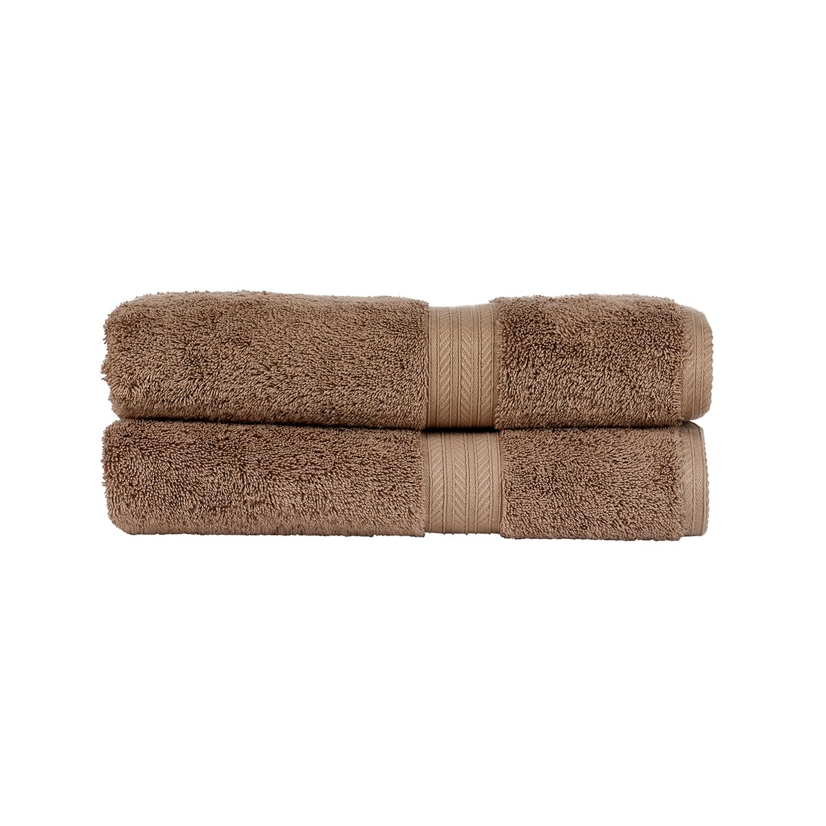 Christy Renaissance 2 Bath Towels Set | Mink Brown | 100% Egyptian Cotton Pile | Luxuriously Soft and Super Absorbent | 675 GSM | Plush Fluffy and Long Lasting