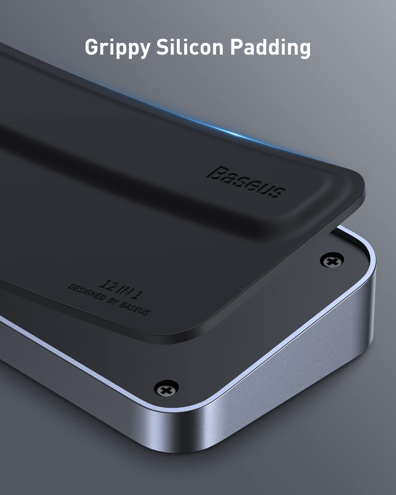 Baseus Docking Station Triple Display 12 in 1 con 2 lettori HDMI 4K, DP, 100 W PD, 3 USB 3.0, 1 USB C, Gigabit Ethernet, SD e TF Card Reader per MacBook/Dell/HP/Surface/Steam Deck
