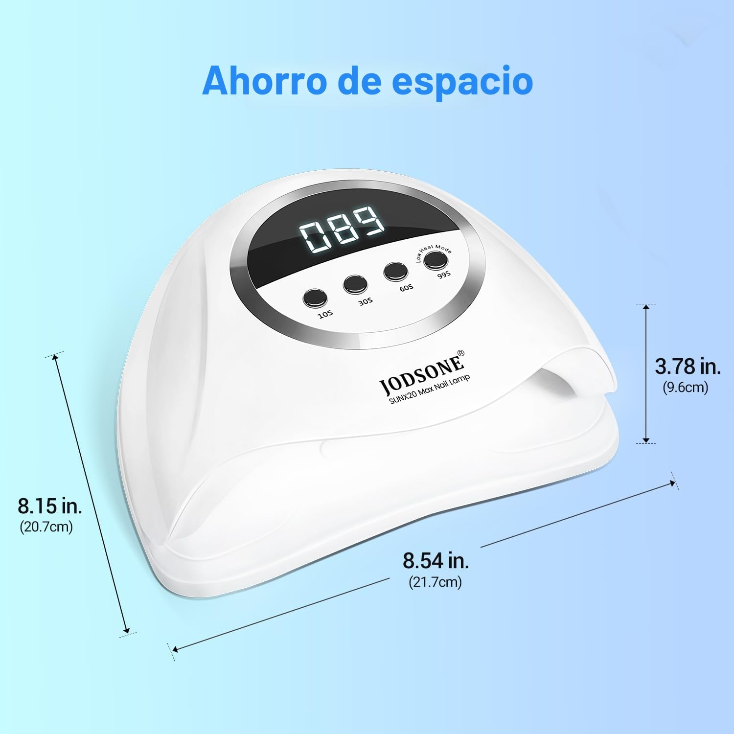 JODSONE Lámpara de uñas UV LED 320W 72 luces duales, 4 temporizadores 10/30/60/99s