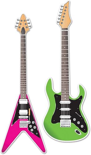 Beistle Recortes de guitarra para decoraciones de fiesta
