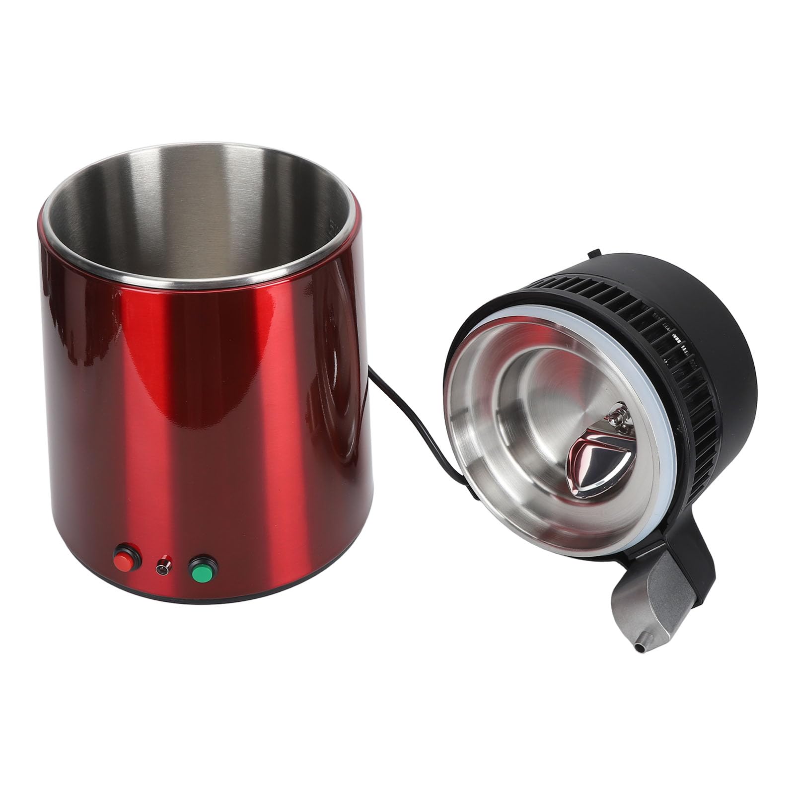 Fdit Destilador de Agua Portátil de 4L, Máquina de Destilación Automática de Acero Inoxidable con Apagado Automático por Sobrecalentamiento para Hogar, Laboratorio, Cocina (Enchufe europeo 220V)