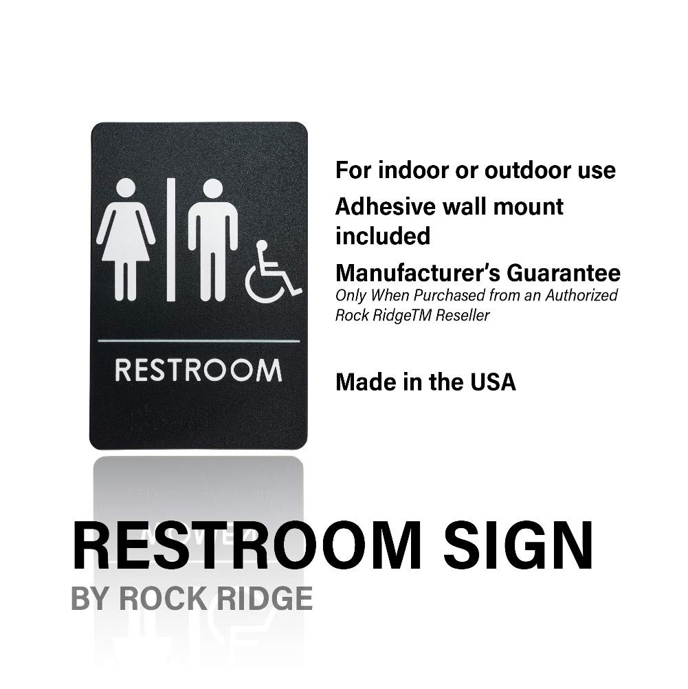 Rock Ridge Men's & Women's Restroom Sign for Handicap Accessible Restroom,