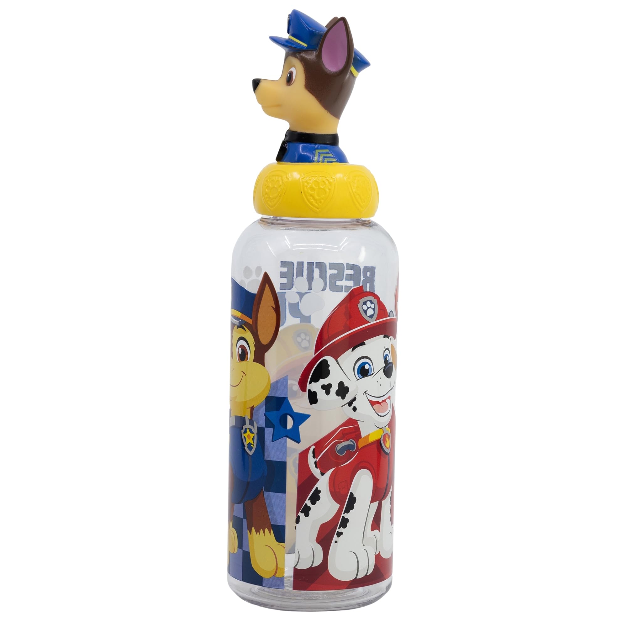 STOR Reusable Water Bottle Paw Patrol 560ml Tritan with 3D Figure Cap - Kids Bottle BPA Free for Boys and Girls