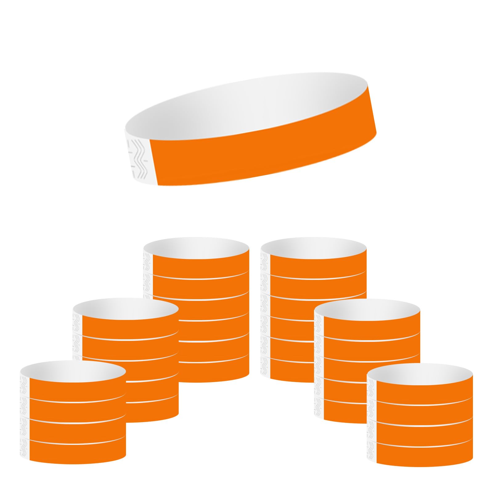 600Pieces Plastic Paper Wristbands for Events, Waterproof Identification Neon Wrist Bands Disposable Paper Bracelets for Music Festival Club Concert Lightweight (Orange)
