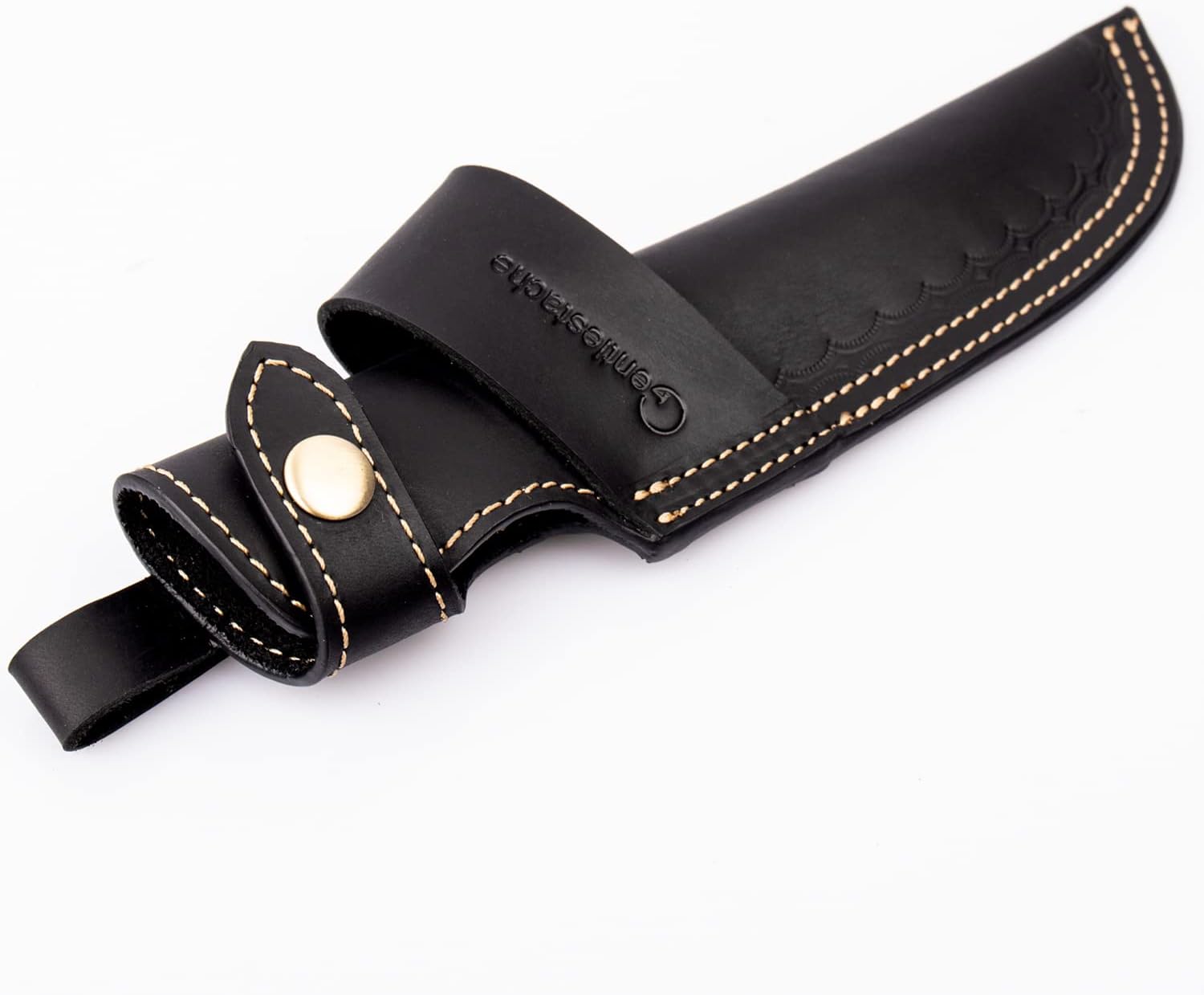 Gentlestache 5 Inch Blade Knife Sheath, Horizontal & Vertical Carry, Quick Access, Black Leather Knife Holster